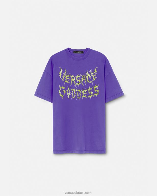 roupas P2TX151 Versace camiseta oversized deusa tolet mulheres