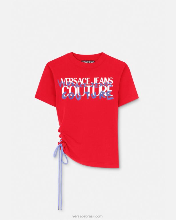 roupas P2TX2172 Versace camiseta com logo laranja mulheres