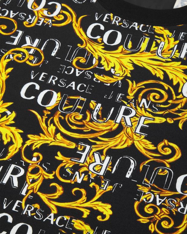 roupas P2TX2222 Versace camiseta de alta costura com logotipo ouro Preto mulheres