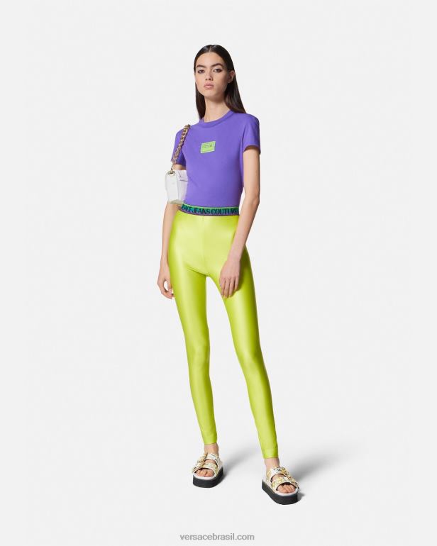 roupas P2TX2227 Versace camiseta cropped com número de peça tolet mulheres