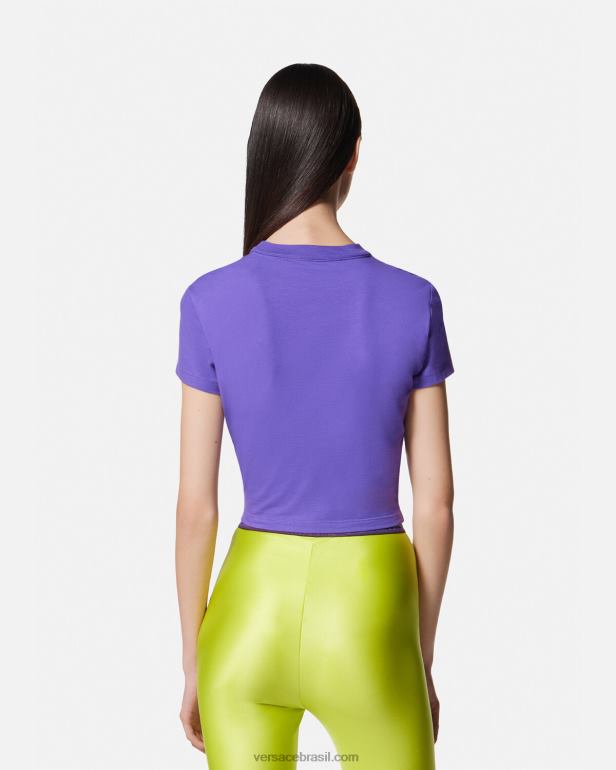 roupas P2TX2227 Versace camiseta cropped com número de peça tolet mulheres