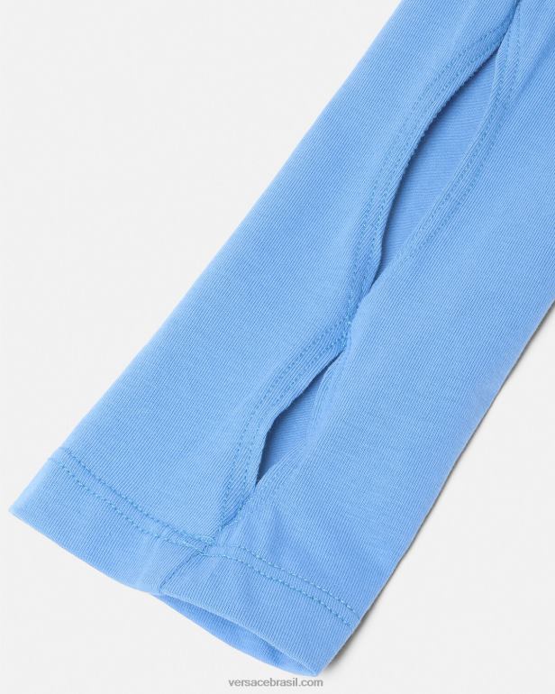 roupas P2TX2213 Versace número da peça top de manga única azul claro mulheres