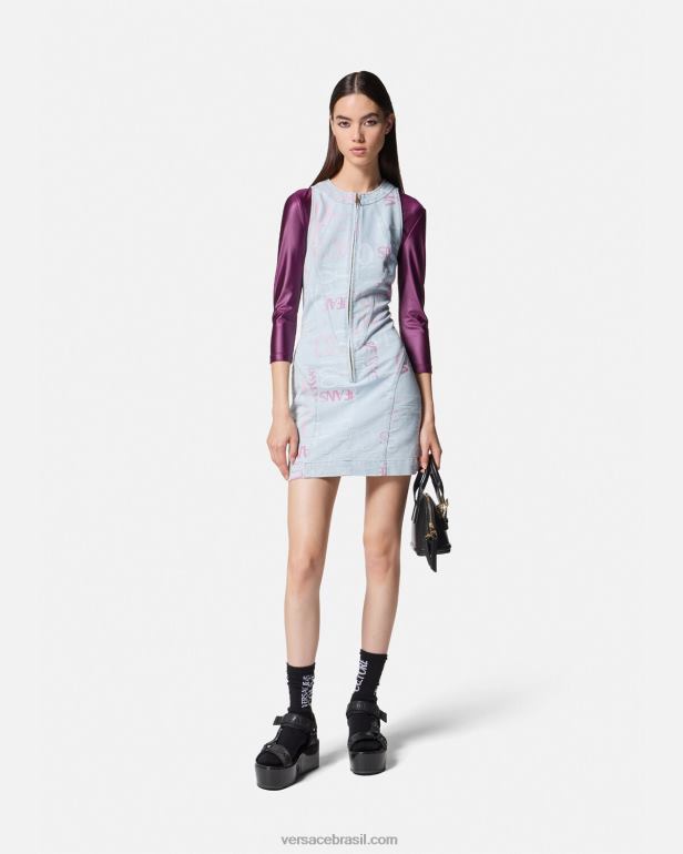 roupas P2TX2216 Versace top cropped com logo tolet mulheres