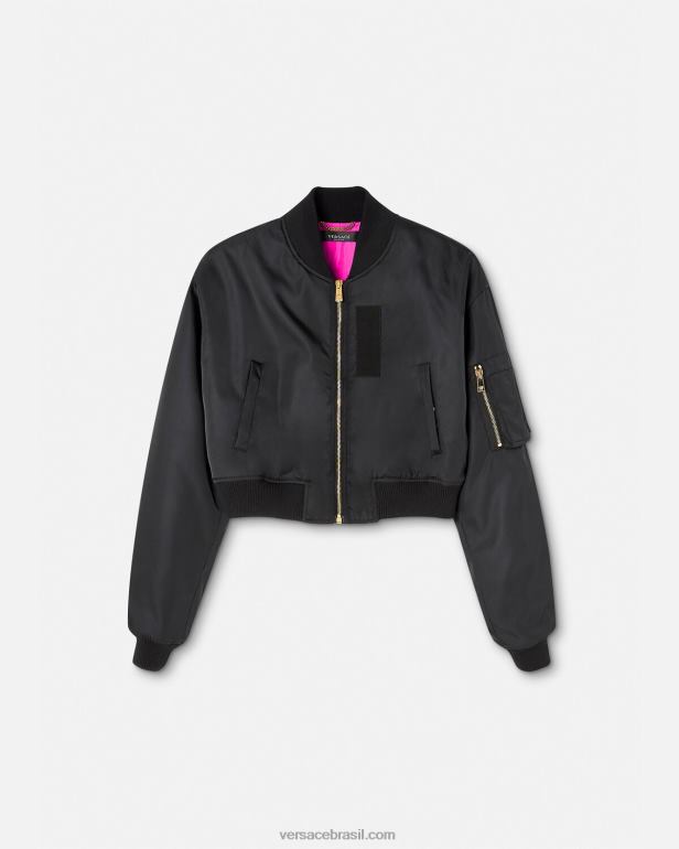 roupas P2TX103 Versace jaqueta bomber deusa preto mulheres