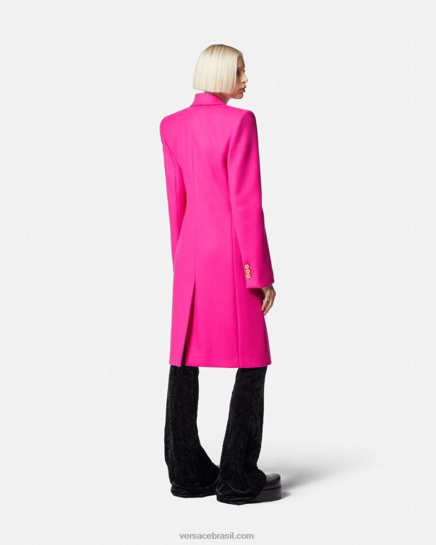 roupas P2TX104 Versace casaco longo de lã medusa fúcsia mulheres