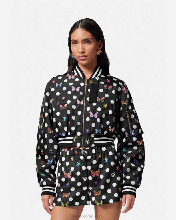 roupas P2TX78 Versace jaqueta bomber borboletas Uma cor mulheres