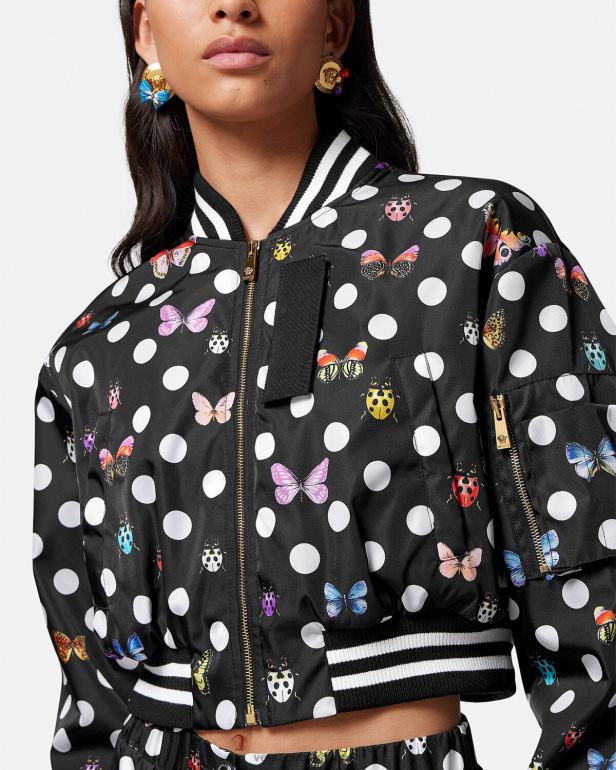 roupas P2TX78 Versace jaqueta bomber borboletas Uma cor mulheres