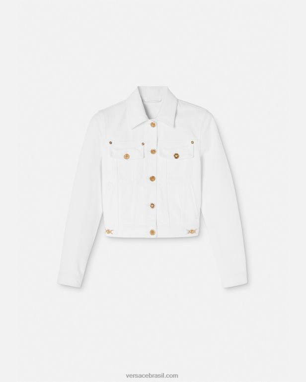 roupas P2TX81 Versace jaqueta jeans medusa '95 branco mulheres