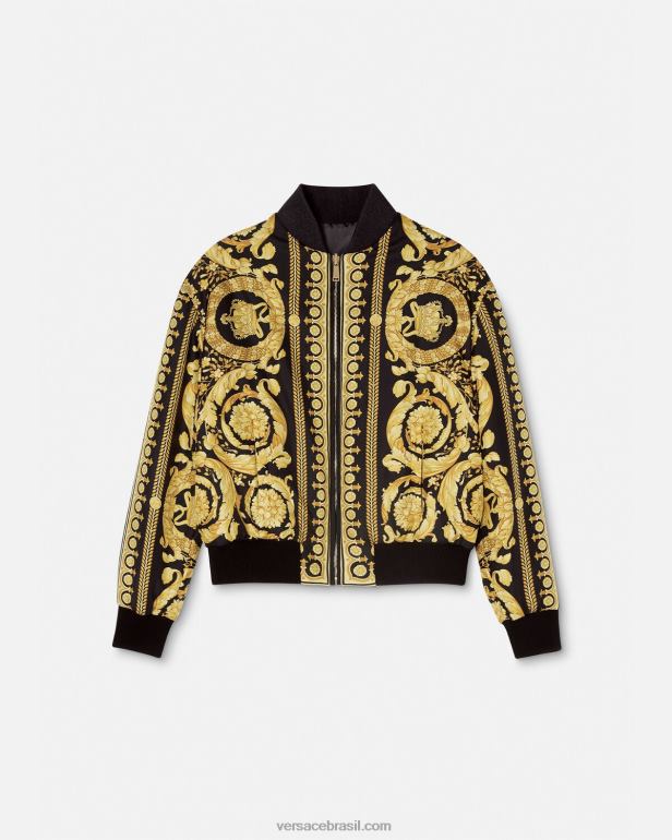 roupas P2TX88 Versace jaqueta bomber reversível barocco imprimir mulheres