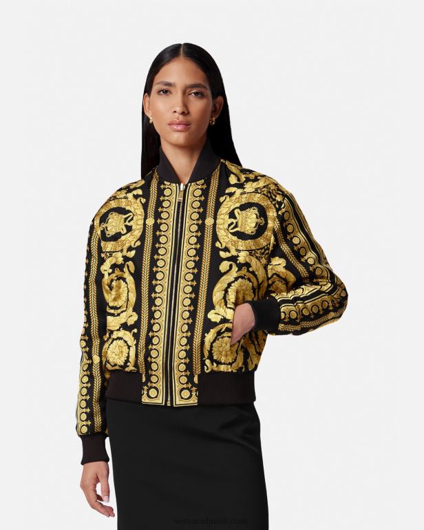 roupas P2TX88 Versace jaqueta bomber reversível barocco imprimir mulheres