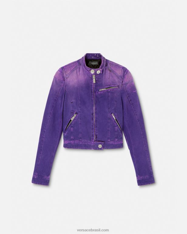 roupas P2TX93 Versace jaqueta jeans medusa tolet mulheres