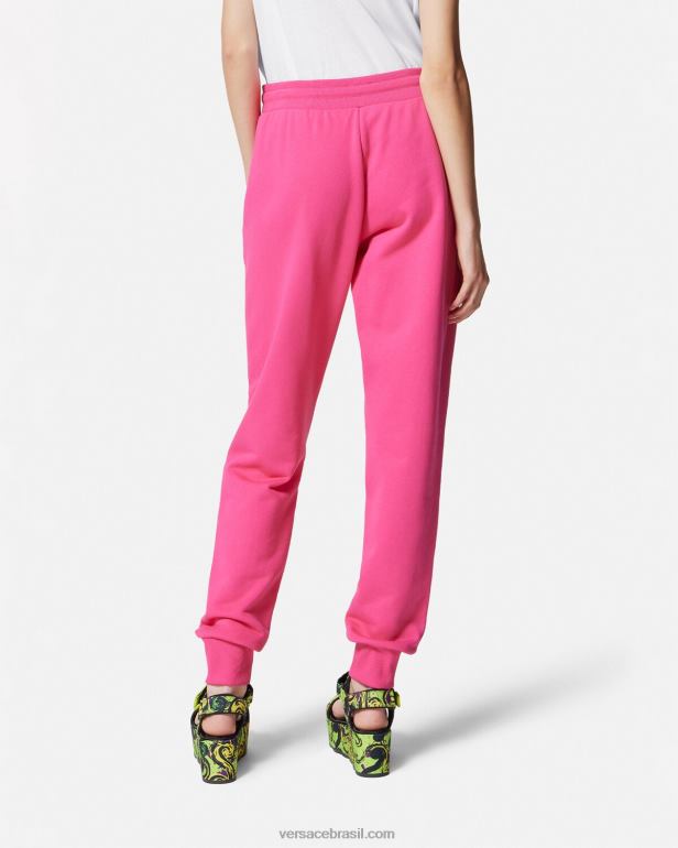 roupas P2TX2176 Versace calça de moletom com logotipo fúcsia mulheres