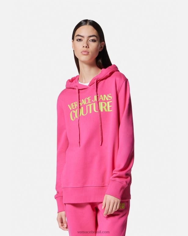 roupas P2TX2173 Versace moletom com logotipo fúcsia mulheres