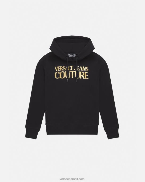 roupas P2TX2234 Versace moletom com logotipo ouro Preto mulheres