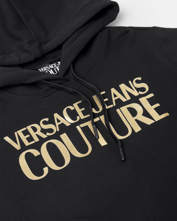 roupas P2TX2234 Versace moletom com logotipo ouro Preto mulheres