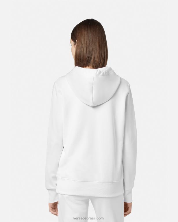 roupas P2TX2235 Versace moletom com logotipo ouro e branco mulheres