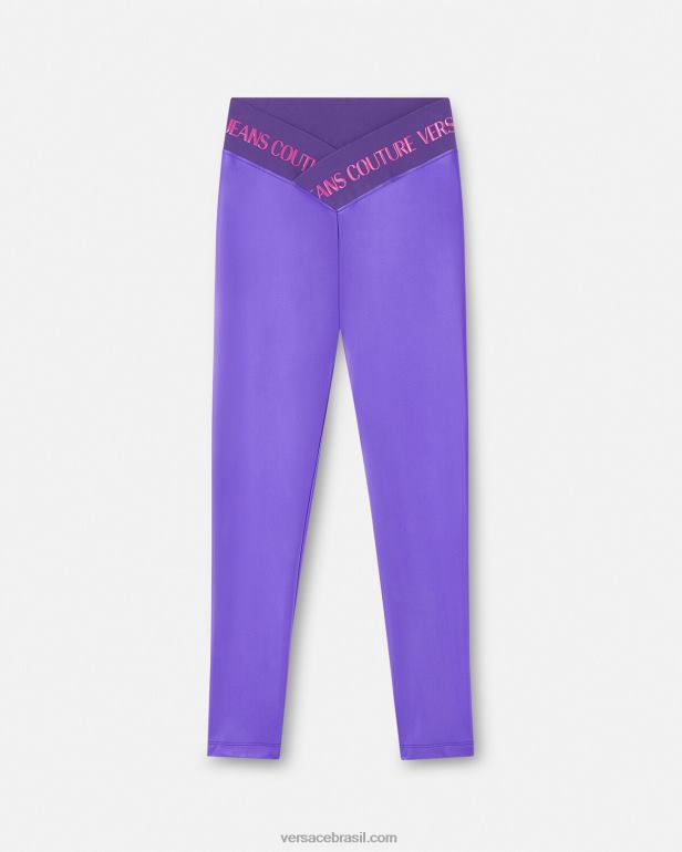 roupas P2TX2240 Versace leggings com logotipo tolet mulheres
