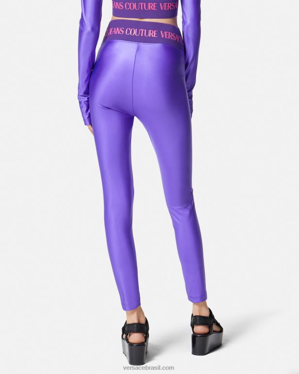 roupas P2TX2240 Versace leggings com logotipo tolet mulheres