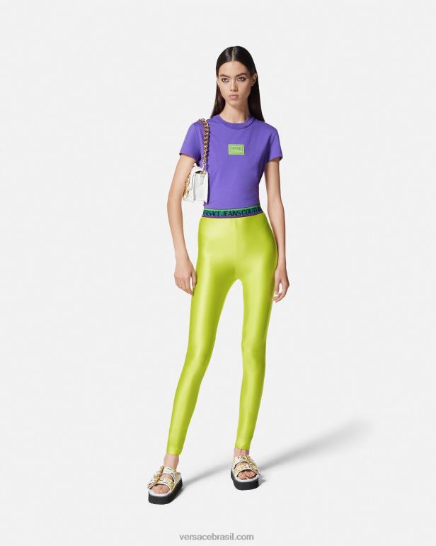 roupas P2TX2241 Versace leggings com logotipo Lima mulheres