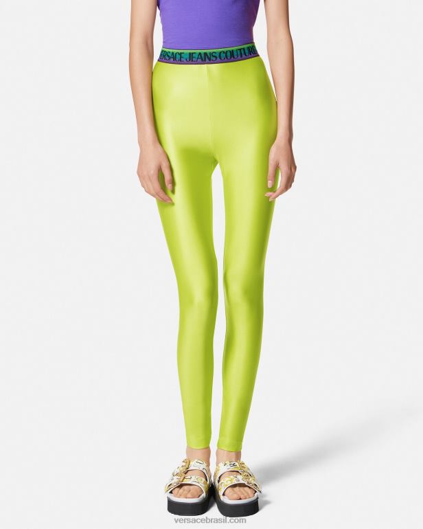 roupas P2TX2241 Versace leggings com logotipo Lima mulheres