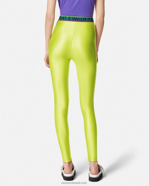 roupas P2TX2241 Versace leggings com logotipo Lima mulheres