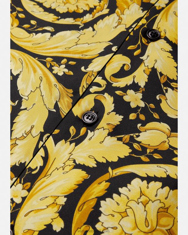 roupas íntimas e moda praia P2TX1027 Versace camisa de pijama de seda com estampa barroca imprimir mulheres