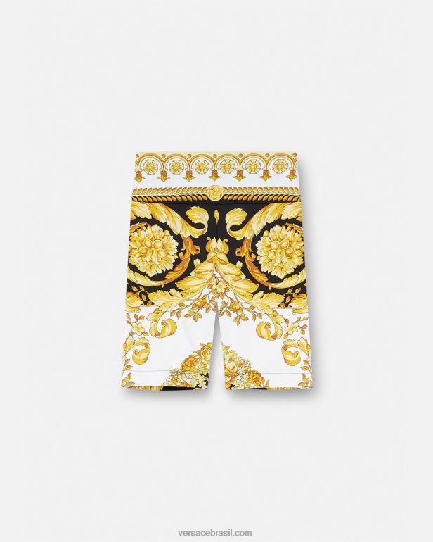 roupas P2TX230 Versace shorts de bicicleta de ginástica barocco imprimir mulheres