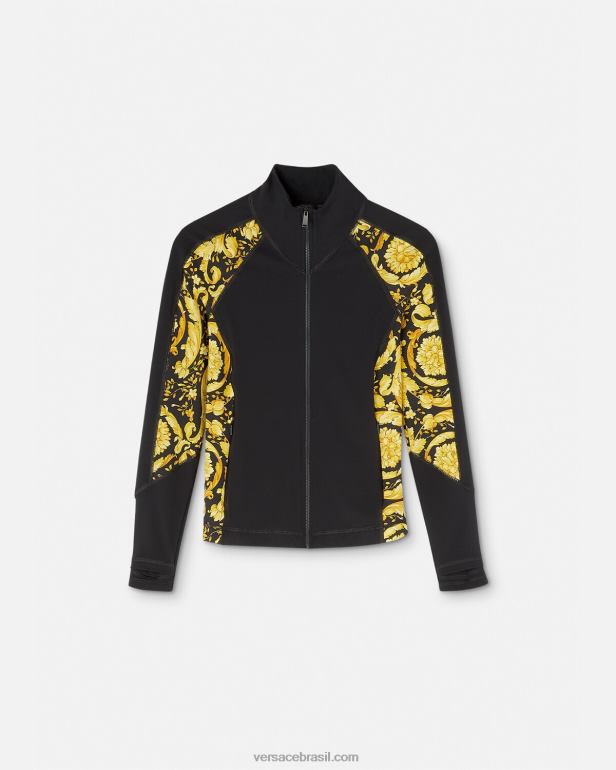 roupas P2TX231 Versace jaqueta esportiva barocco preto mulheres