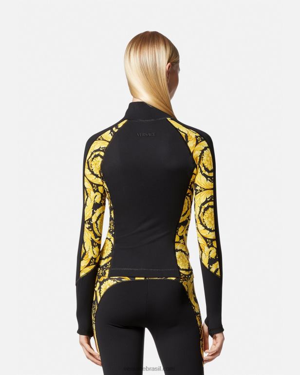 roupas P2TX231 Versace jaqueta esportiva barocco preto mulheres