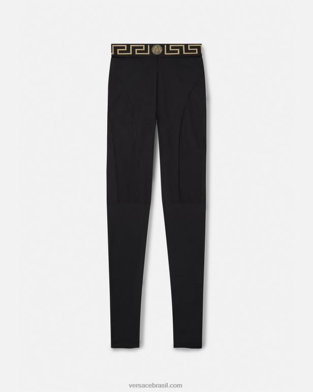 roupas P2TX235 Versace legging grega preto mulheres
