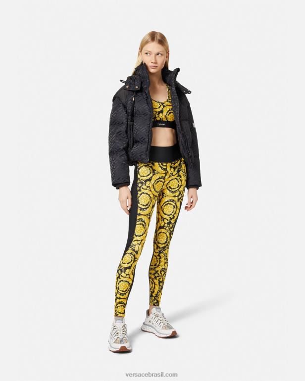 roupas P2TX240 Versace sutiã esportivo barroco preto mulheres