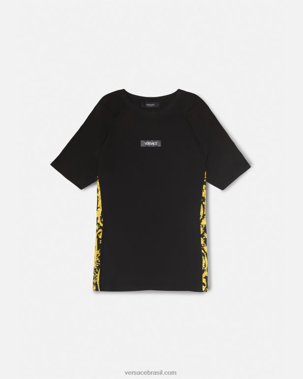 roupas P2TX242 Versace camisa de ginástica barroco preto mulheres