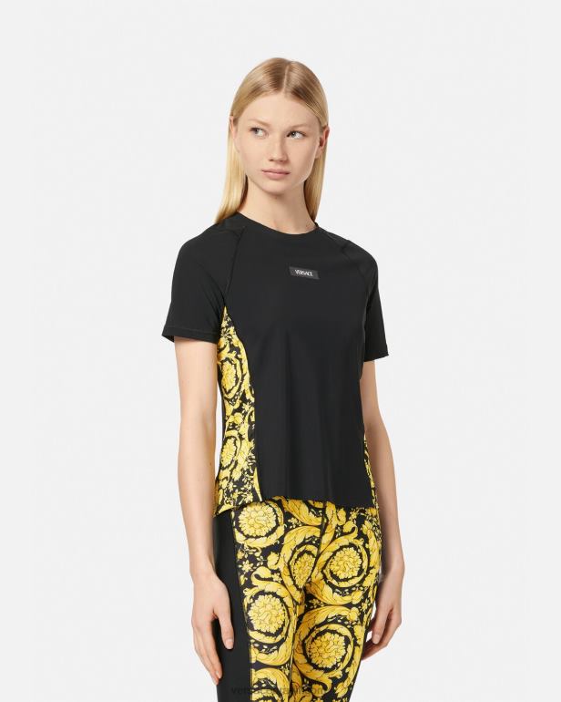 roupas P2TX242 Versace camisa de ginástica barroco preto mulheres