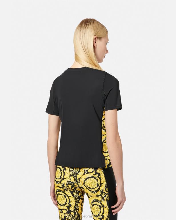 roupas P2TX242 Versace camisa de ginástica barroco preto mulheres