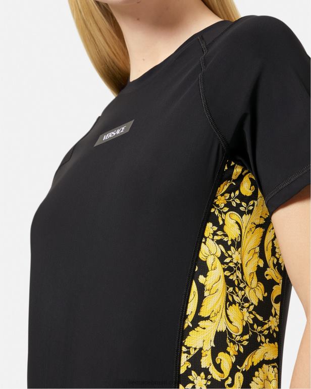 roupas P2TX242 Versace camisa de ginástica barroco preto mulheres