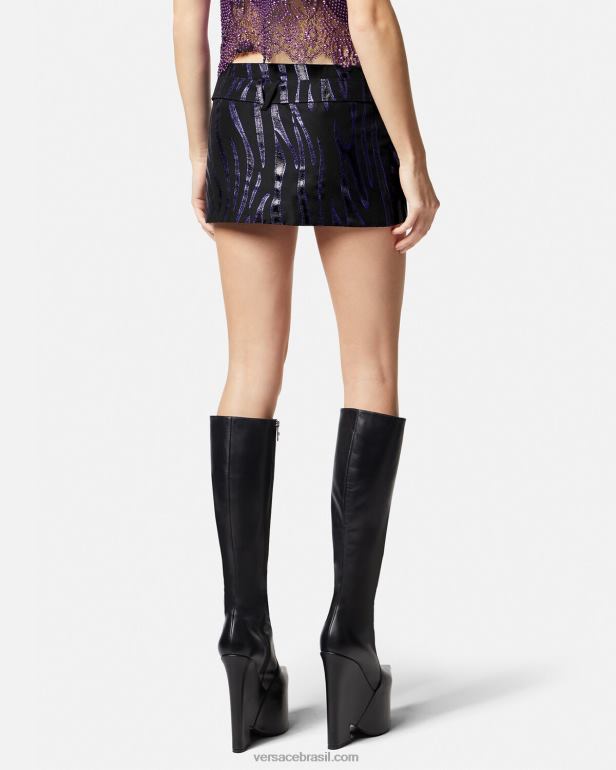 roupas P2TX126 Versace mini saia zebra medusa \'95 estampa e violeta mulheres