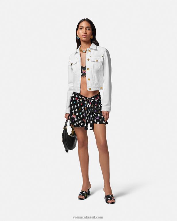 roupas P2TX157 Versace mini saia com nó de borboletas imprimir mulheres