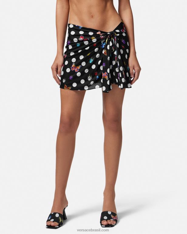 roupas P2TX157 Versace mini saia com nó de borboletas imprimir mulheres