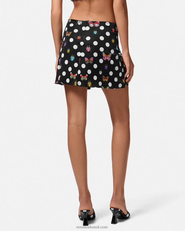 roupas P2TX157 Versace mini saia com nó de borboletas imprimir mulheres