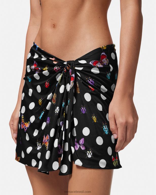 roupas P2TX157 Versace mini saia com nó de borboletas imprimir mulheres