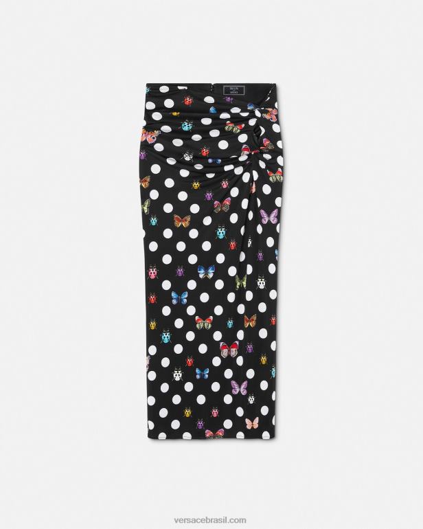 roupas P2TX158 Versace saia midi com nó borboletas imprimir mulheres