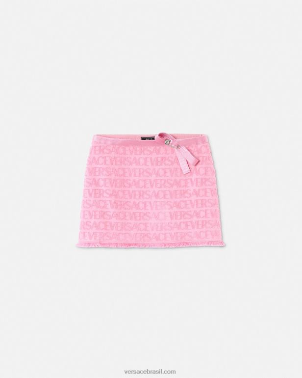 roupas P2TX159 Versace mini saia com alfinete de segurança rosa mulheres