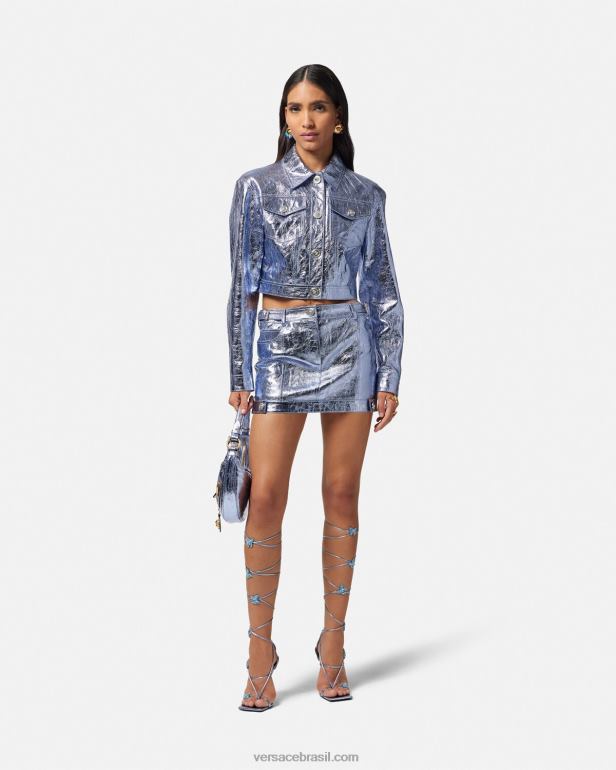 roupas P2TX160 Versace minissaia de couro metálico medusa metálico mulheres