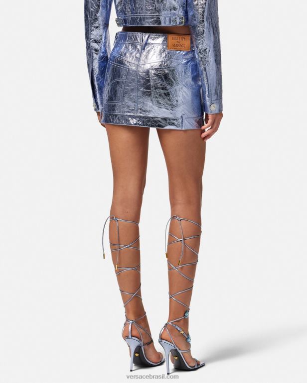 roupas P2TX160 Versace minissaia de couro metálico medusa metálico mulheres