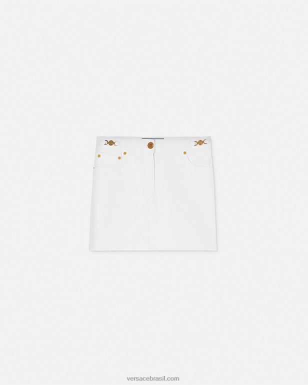 roupas P2TX161 Versace minissaia jeans medusa '95 branco mulheres