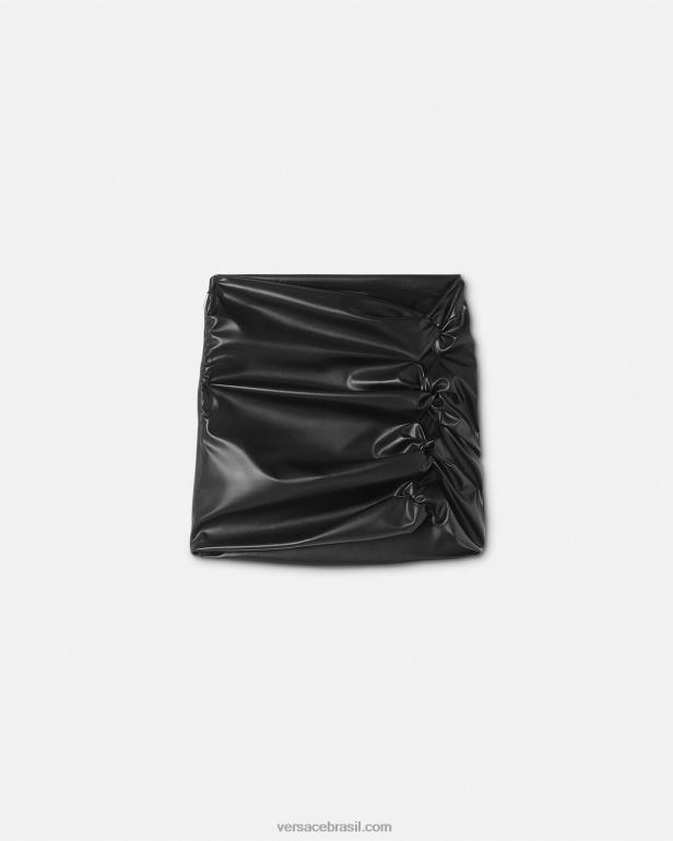 roupas P2TX162 Versace mini saia com nó preto mulheres
