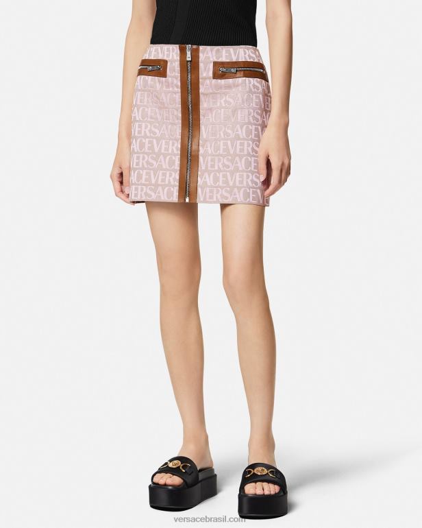 roupas P2TX165 Versace mini saia toda rosa e estampado mulheres
