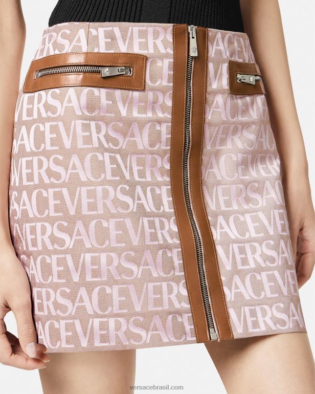 roupas P2TX165 Versace mini saia toda rosa e estampado mulheres