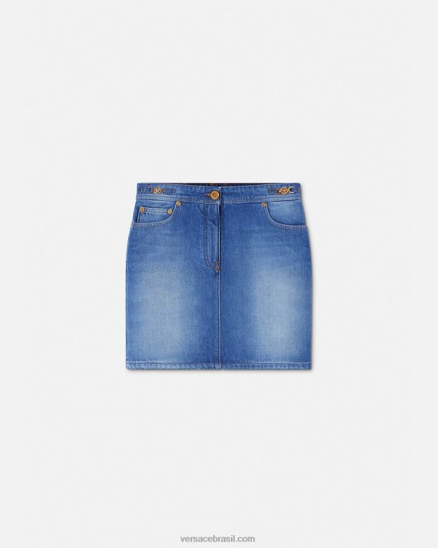 roupas P2TX167 Versace minissaia jeans medusa '95 azul mulheres