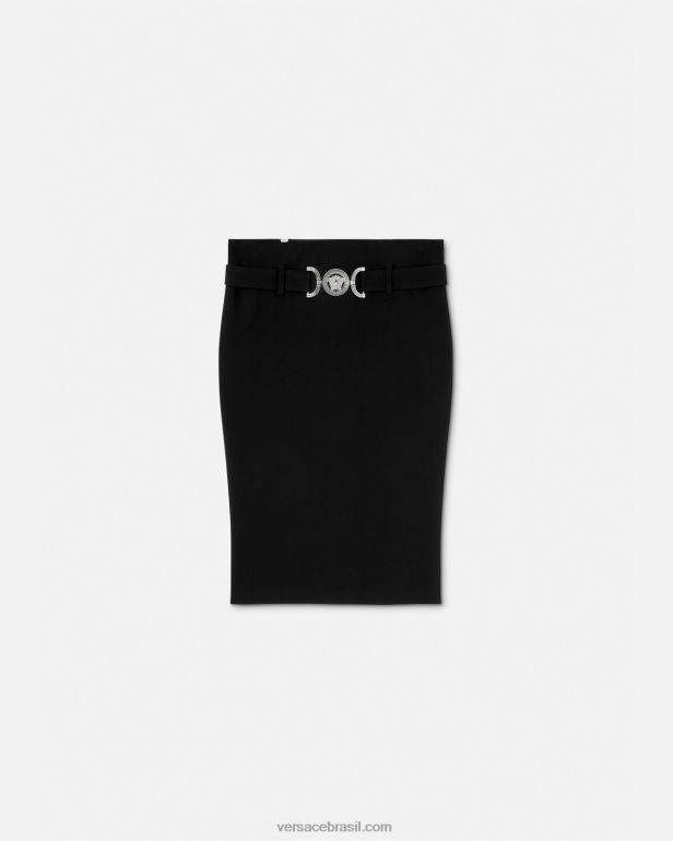 roupas P2TX174 Versace saia midi medusa '95 preto mulheres